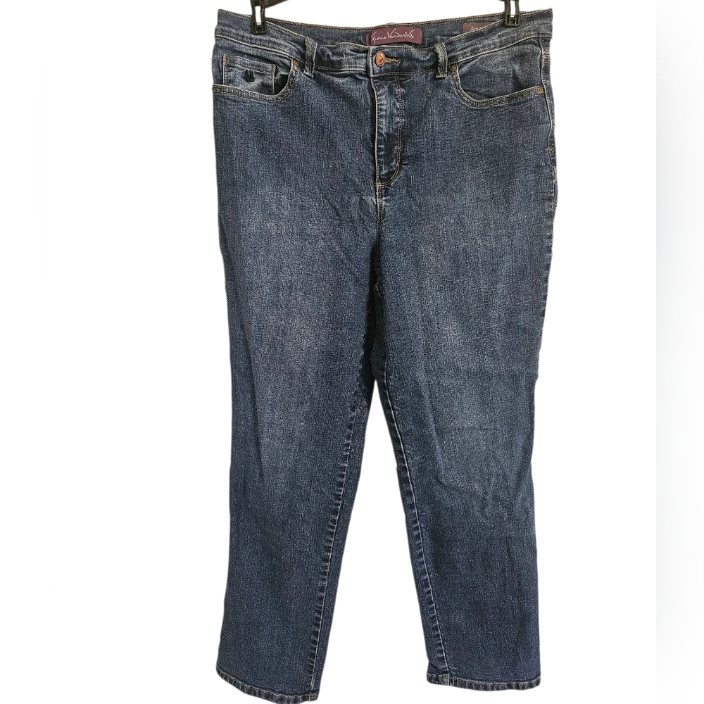 Gloria Vanderbilt Amanda Blue Straight Leg Jeans Sz 16